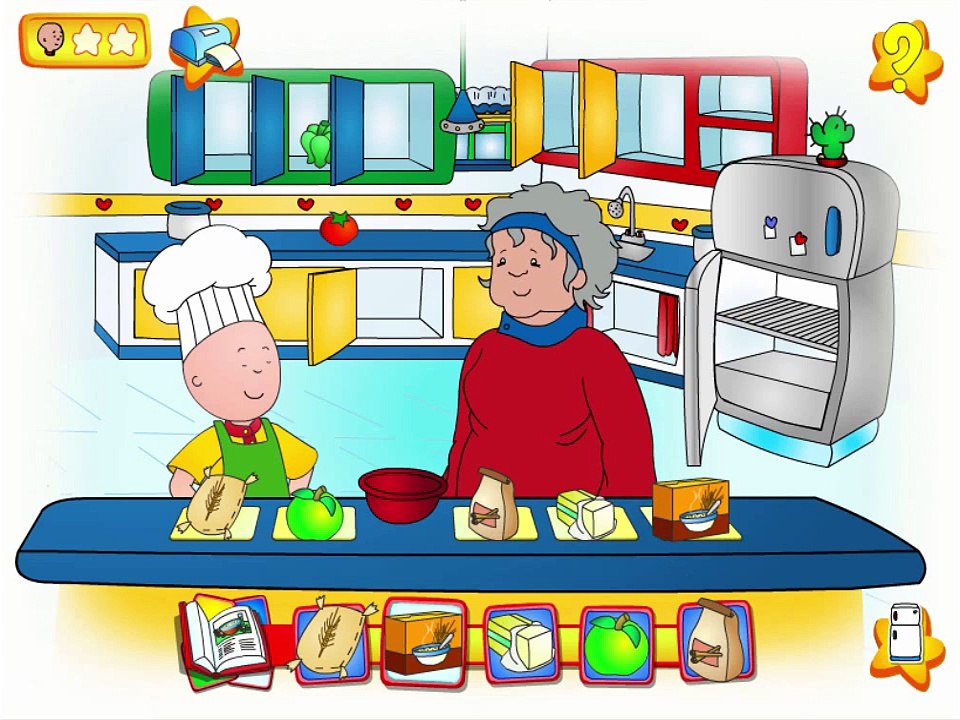Caillou Cooking With Grandma Cartoon Animation PBS Kids Game Play Walkthrough