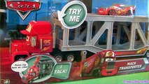 Talking Mack Truck Ramp Playset NEW Cars Transporter Bug Mouth Lightning McQueen Diecast Disney