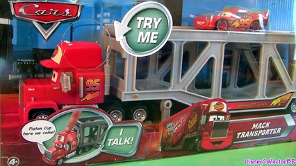 Talking Mack Truck Ramp Playset NEW Cars Transporter Bug Mouth Lightning McQueen Diecast Disney