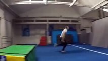 Man Performs Tricks at the Gymnasium