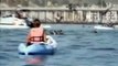GIANT WHALE SCARES 2 KAYAKERS BY APPEARING FROM NOWHERE A FEW FEET AWAY - YouTube