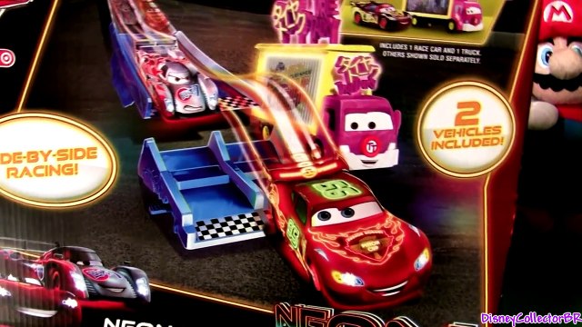 Cars Neon Racers Neon Nights Track Set 2014 NEW Metallic Lightning McQueen Disney Pixar