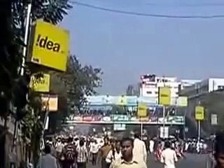 Crowd of people on the street for muslim festival MAHARUM