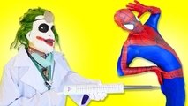 Spiderman Vs Joker Vs Frozen Elsa - spiderman got Sick - Superhero Fun in Real life