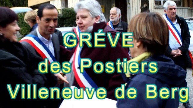 Grève des postiers à Villeneuve de Berg 07170