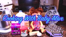 Baby Alive Doll Bakes Donuts ❤ Cooking With Baby Alive Episode 1 Sprinkles & Sugar Doughnu