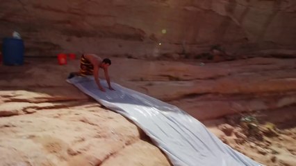 Cliff Slip and Slide! 50 Feet! In 4K!