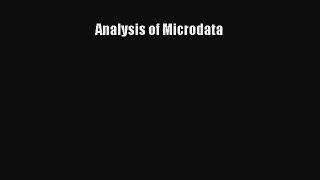 Read Analysis of Microdata Ebook Online