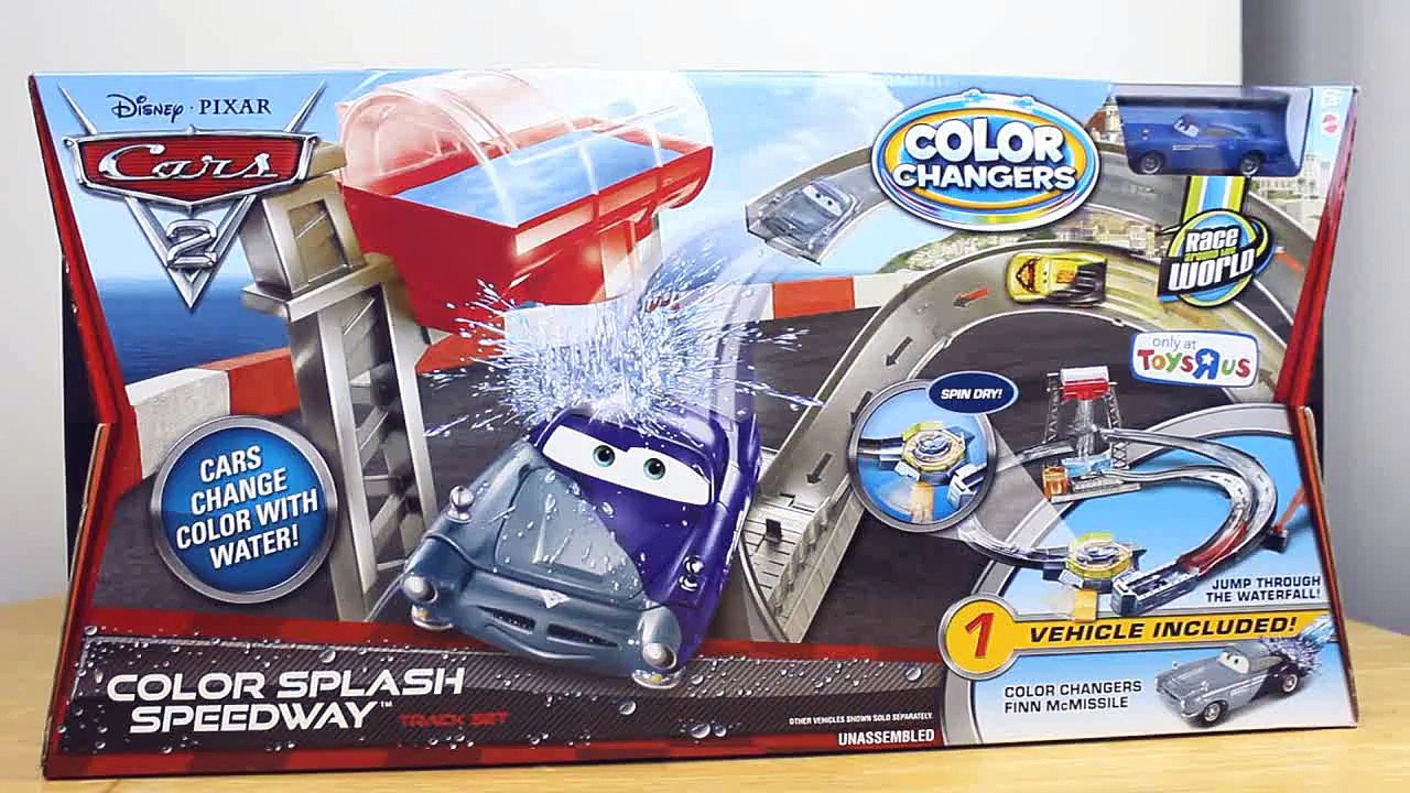 Disney Pixar Cars 2 Color Splash Speedway Track Set Color Changer Cars