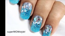 Glitter Winter Nails ❉   DIY Elsa Frozen Nail Art