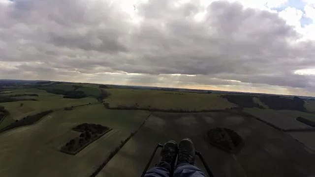 Paragliding glide back to Combe Gibbet 25th Feb 2016