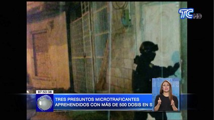 Tres presuntos microtraficantes aprehendidos con más de 500 dosis en su poder