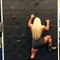 Anne Freitas bodybuilder climbing wall
