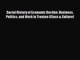 Read Social History of Economic Decline: Business Politics and Work in Trenton (Class & Culture)