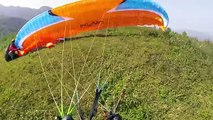 Paragliding Ubo - Vien Nam - mistake takeoff - collapse and cravat