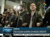El pueblo griego protesta contra la guerra en Oriente Medio