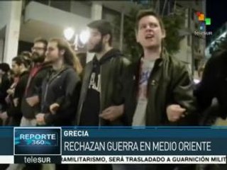El pueblo griego protesta contra la guerra en Oriente Medio
