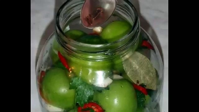 Консервирование зеленых помидоров