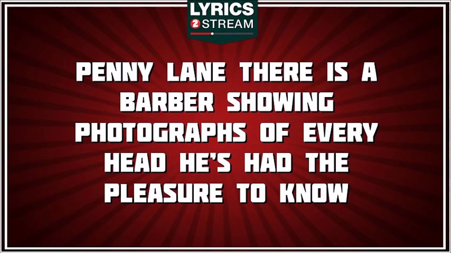 Penny Lane - The Beatles tribute - Lyrics - Vidéo Dailymotion