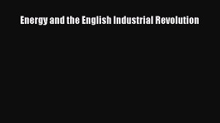 Read Energy and the English Industrial Revolution Ebook Free