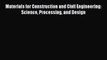Read Materials for Construction and Civil Engineering: Science Processing and Design PDF Online