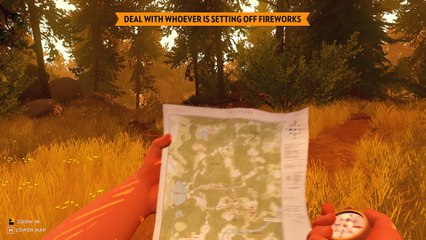 Firewatch - Meet the drunk teens, Having fun with stolen boombox - still Day 1