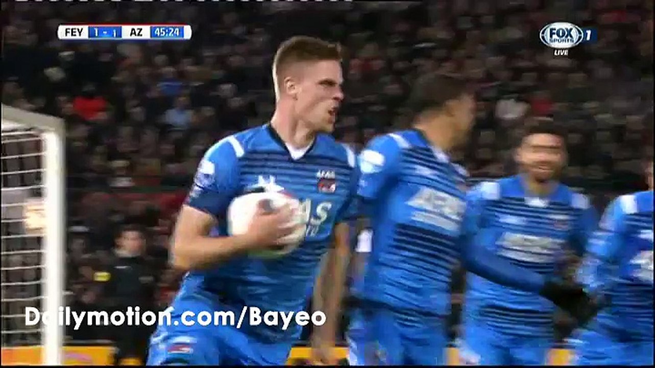 Markus Henriksen Goal HD - Feyenoord 1-1 AZ Alkmaar - 03-03-2016