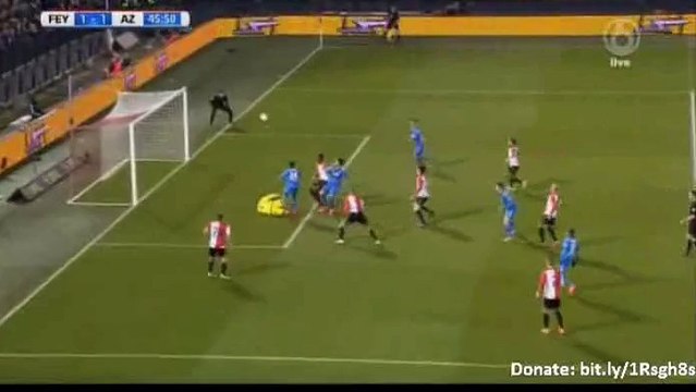 Markus Henriksen Goal - Feyenoord 1 - 1 AZ Alkmaar - 03-03-2016