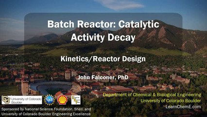 Batch Reactor Catalytic Activity Decay