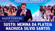 Menina da plateia machuca Silvio durante programa