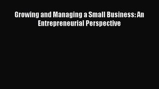 Growing and Managing a Small Business: An Entrepreneurial Perspective [PDF] Full Ebook
