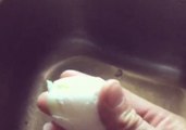 Man Uses Cup to Make Egg Easy Peel-Y