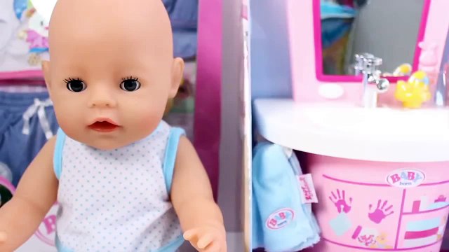 Baby Doll Bathtime Bébé Né Bassin de Lavage Brosses à Dents, les Mains et le Visage Avant de se Coucher