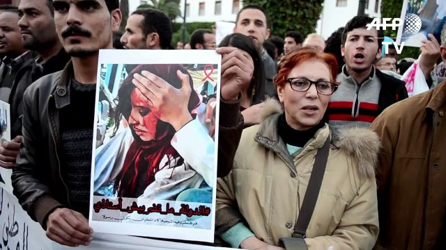 احتجاجات على استخدام الامن المغربي العنف ضد تظاهرات سلمية