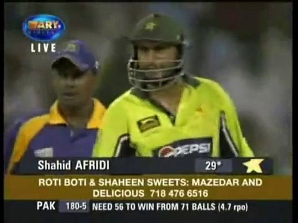 Shahid Afridi 6 Sixes in over - Amazing innings...