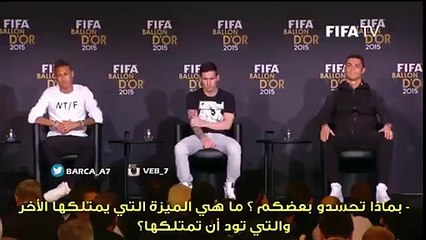 Messi suarez and neymar fifa ballon d'or 2015 speech