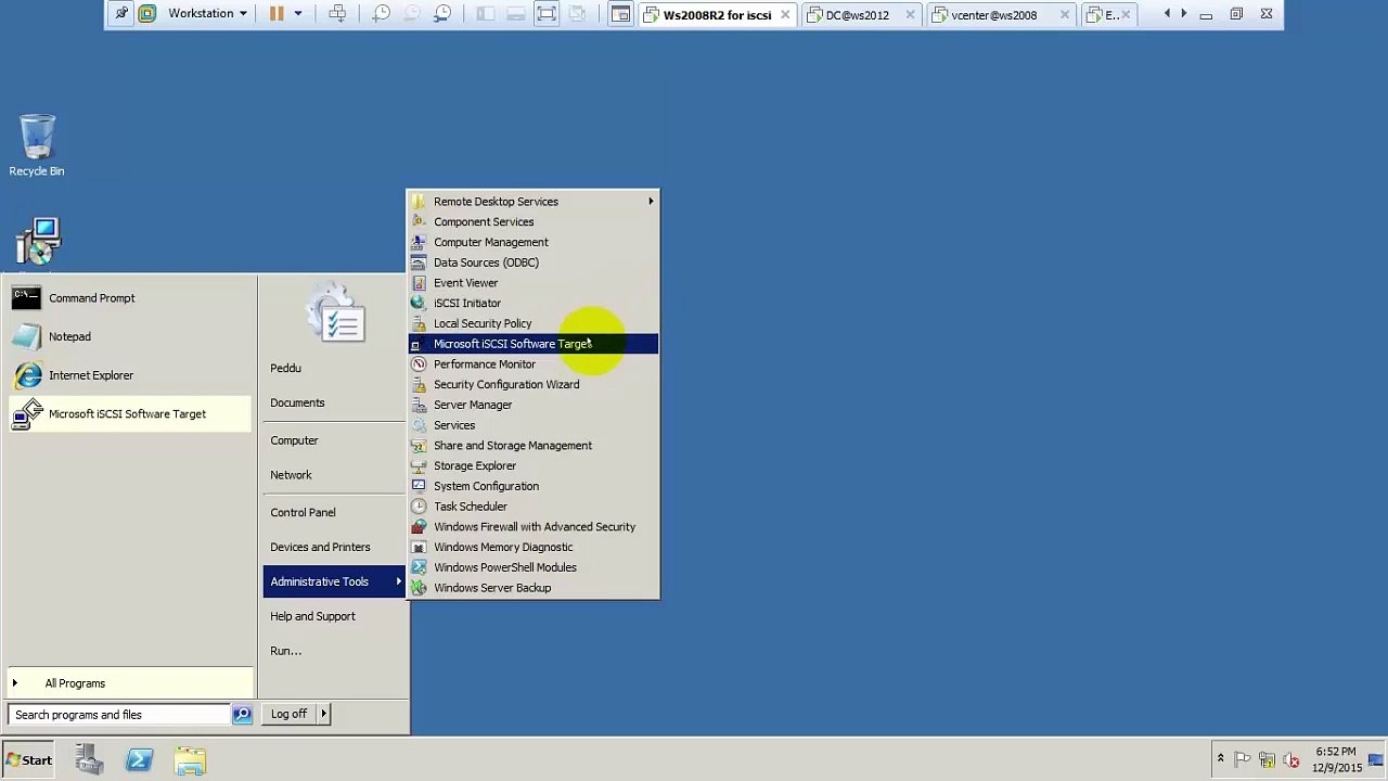 Adding ISCSI storage to VMware ESXi 5.5 from Windows server 2008 R2