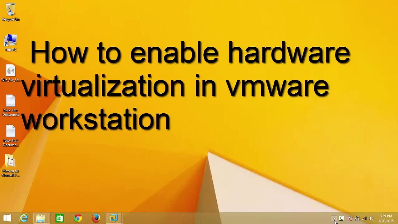 how to enable hardware virtualization in vmware workstation - video ...