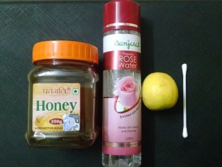 Rose  Water Lemon and Honey Pack for Dry Skin Or Acne DIY