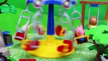 Peppa Pig Park Playground & Candy Cat SURPRISE Birthday Party Playmobil Park DisneyCarToys  Funny So Much! Videos
