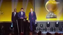 messi  Wins Golden Ball 2016ميسي يفوز بالكرة الذهبية 2016 للمرة الخامسة وردة فعل رونالدو