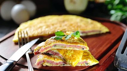 Aprende hacer tortillas de berenjena con jamón