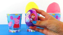 Peppa Pig Play doh clay Surprise Eggs Ice Cream cups Disney Princess Minnie Spongebob