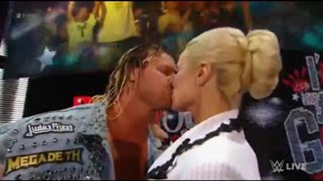 Lana Kisses Dolph Ziggler [Good Luck Kiss] [HD]