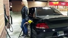Girl driving fast a super car!