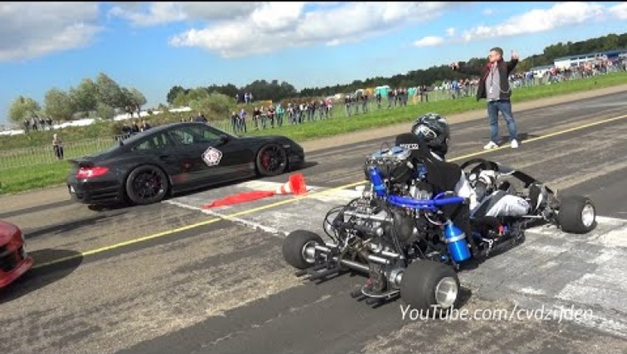 230HP Super Kart vs. 1300HP Porsche 9ff vs. 1088HP AUDI S4 - YouTube [360p]