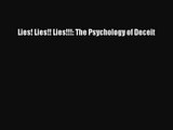 PDF Download Lies! Lies!! Lies!!!: The Psychology of Deceit PDF Full Ebook