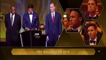 #BallondOr لحظة اعلان عن الكرة الدهبية افضل لاعب في العالم ميسي Messi 2015 (Daily Videos)
