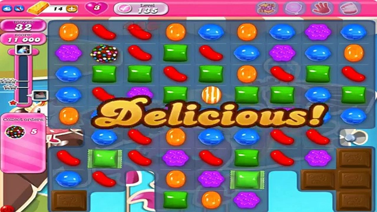 Candy Crush Saga Gameplay Level 135