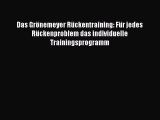 Das Grönemeyer Rückentraining: Für jedes Rückenproblem das individuelle Trainingsprogramm PDF